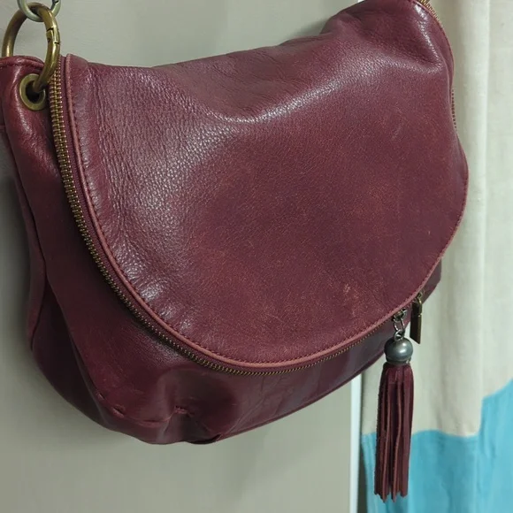 Leather Shoulder Bag Mahogany Color - Picture 3 of 8